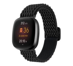 Strap-it® Fitbit Sense Gewebtes Nylon Armband (Schwarz) Strap-it® Fitbit Sense Gewebtes Nylon Armband (Schwarz)