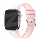 Bandz Bandz Apple Watch Silikonarmband mit Ledermuster (Rosa)
