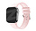 Bandz Apple Watch Silikonarmband mit Ledermuster (Rosa)
