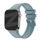 Bandz Bandz Apple Watch Silikonarmband mit Ledermuster (Graublau)