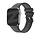 Bandz Apple Watch Silikonarmband mit Ledermuster (Dunkelgrau)