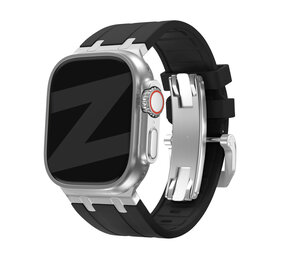 Bandz Bandz Apple Watch Silikonarmband 'Luxe Liquid' (Schwarz mit Silber) Bandz Bandz Apple Watch Silikonarmband 'Luxe Liquid' (Schwarz mit Silber)