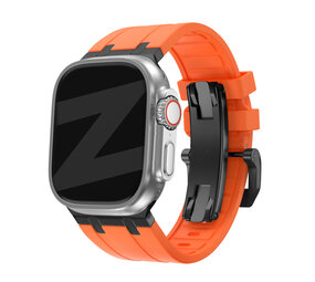 Bandz Bandz Apple Watch Silikonarmband 'Luxe Liquid' (Orange mit Schwarz) Bandz Bandz Apple Watch Silikonarmband 'Luxe Liquid' (Orange mit Schwarz)