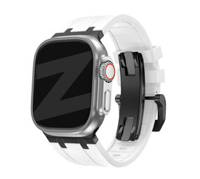 Bandz Bandz Apple Watch Silikonarmband 'Luxe Liquid' (Weiß mit Schwarz)