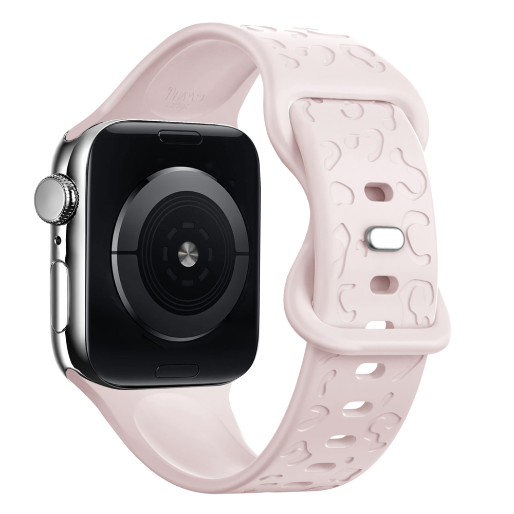 xoxo Wildhearts xoxo Wildhearts Apple Watch Silikonarmband Leopardenmuster (Hellrosa)