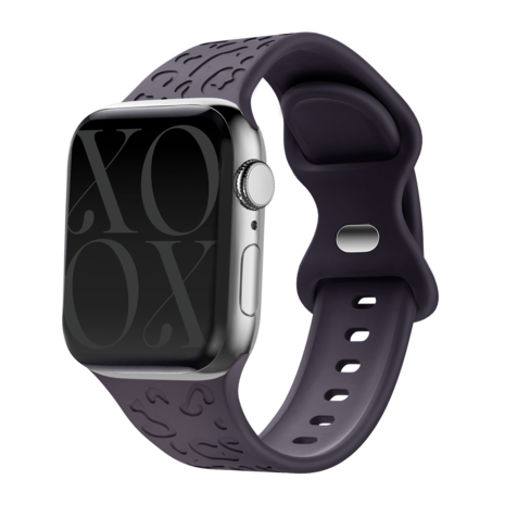 xoxo Wildhearts xoxo Wildhearts Apple Watch Silikonarmband Leopardenmuster (Dark Cherry)