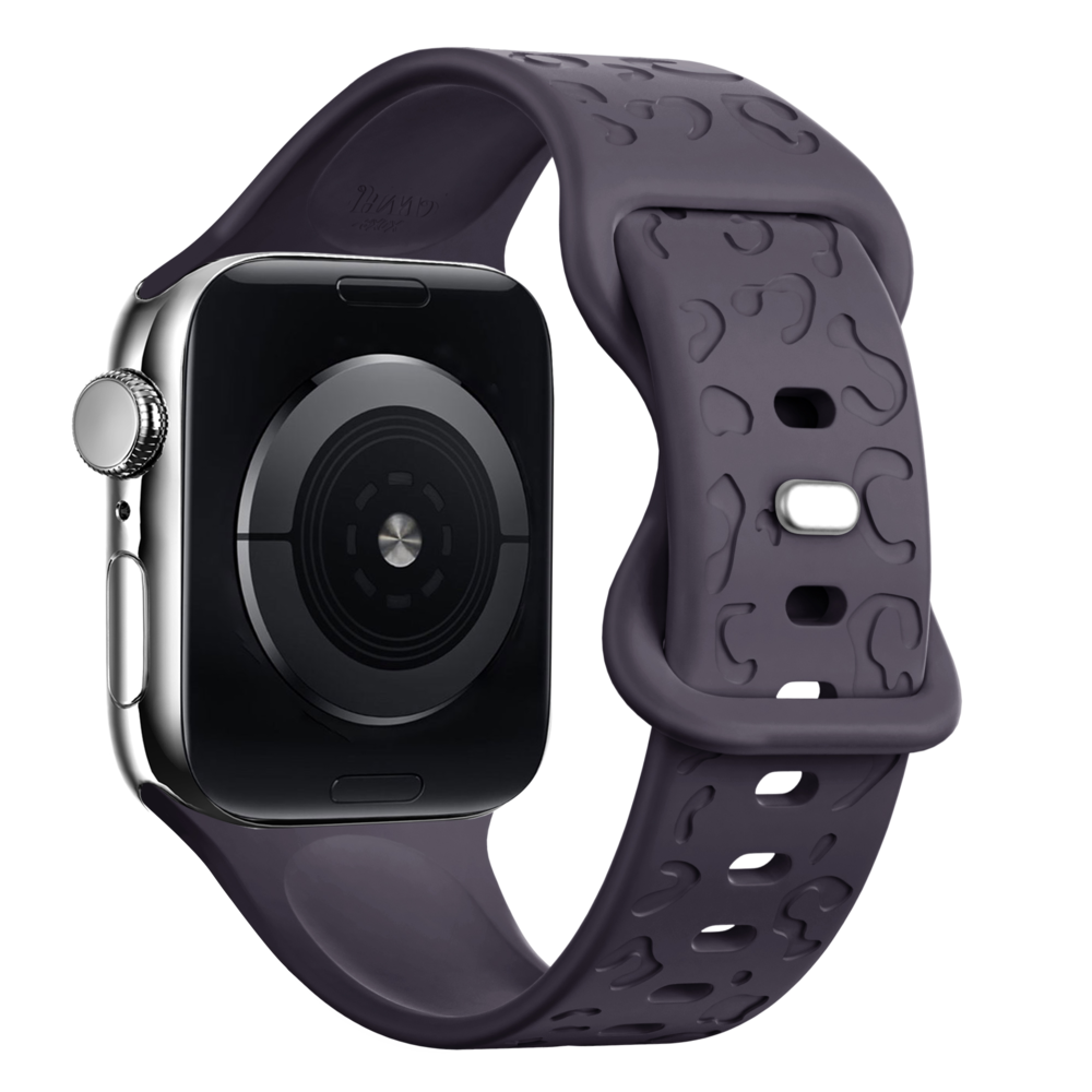 xoxo Wildhearts xoxo Wildhearts Apple Watch Silikonarmband Leopardenmuster (Dark Cherry)