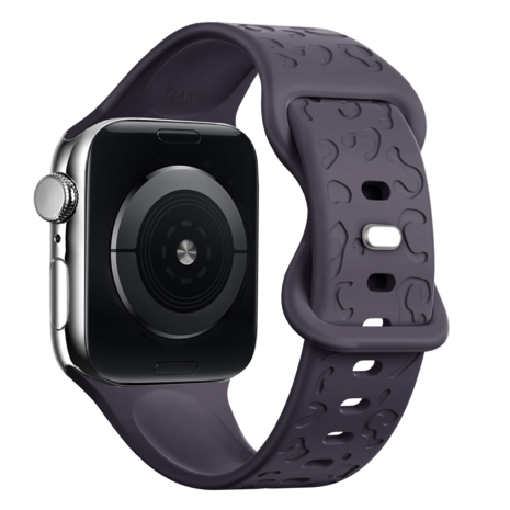 xoxo Wildhearts xoxo Wildhearts Apple Watch Silikonarmband Leopardenmuster (Dark Cherry)