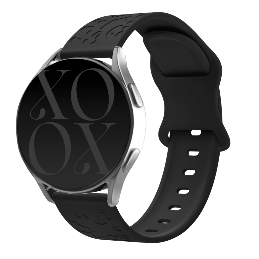 xoxo Wildhearts xoxo Wildhearts Samsung Galaxy Watch 42mm Silikonarmband Leopardenmuster (Schwarz) xoxo Wildhearts xoxo Wildhearts Samsung Galaxy Watch 42mm Silikonarmband Leopardenmuster (Schwarz)
