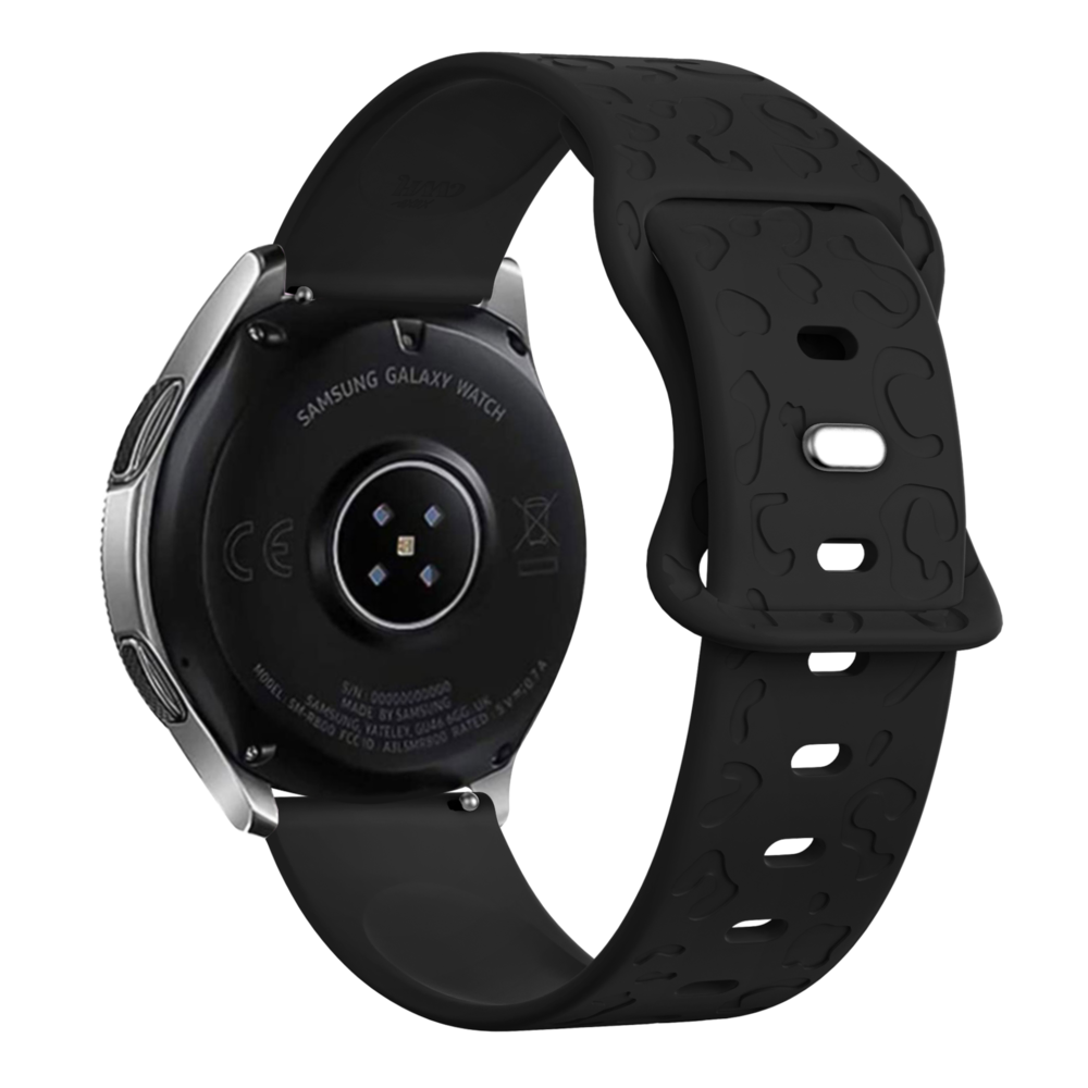 xoxo Wildhearts xoxo Wildhearts Samsung Galaxy Watch 42mm Silikonarmband Leopardenmuster (Schwarz) xoxo Wildhearts xoxo Wildhearts Samsung Galaxy Watch 42mm Silikonarmband Leopardenmuster (Schwarz)