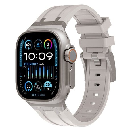 Strap-it® Strap-it Apple Watch Luxus Liquid Silikonarmband (Polarstern mit Titanium)