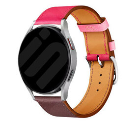 Strap-it® Samsung Galaxy Watch FE Lederarmband (Leuchtend rosa/Rotbraun) Strap-it® Samsung Galaxy Watch FE Lederarmband (Leuchtend rosa/Rotbraun)