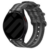 Strap-it® Samsung Galaxy Watch FE Nylon-Schnallenarmband (Schwarz/Grau)