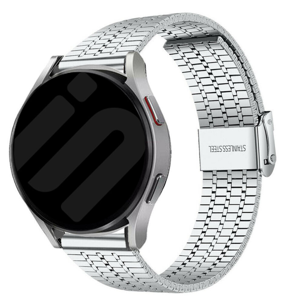 Strap-it® Strap-it Samsung Galaxy Watch FE Luxus Stahlarmband (Silber)