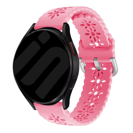 Strap-it® Strap-it Samsung Galaxy Watch FE Silikonarmband mit Muster (Leuchtend rosa)
