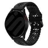 Strap-it® Samsung Galaxy Watch FE Silikonarmband mit Muster (Schwarz)