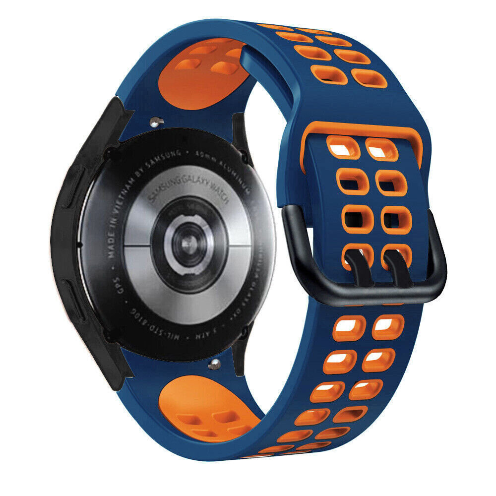 Strap-it® Strap-it Samsung Galaxy Watch FE Sport 'Square' Armband (Blau/Orange)