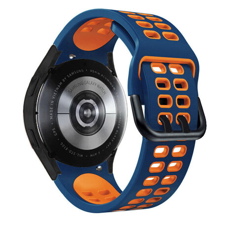 Strap-it® Strap-it Samsung Galaxy Watch FE Sport 'Square' Armband (Blau/Orange)