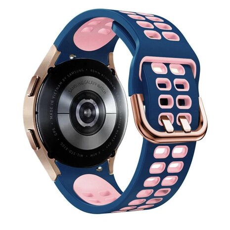 Strap-it® Strap-it Samsung Galaxy Watch FE Sport 'Square' Armband (Blau/Rosa)