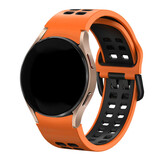 Strap-it® Samsung Galaxy Watch FE Sport 'Square' Armband (Orange/Schwarz)