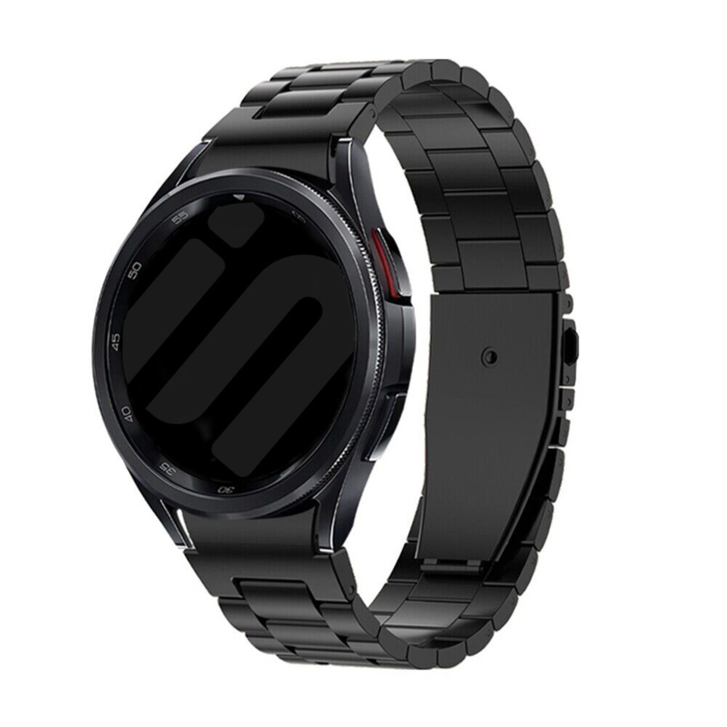Strap it Strap it Samsung Galaxy Watch FE One push Stahlarmband Schwarz