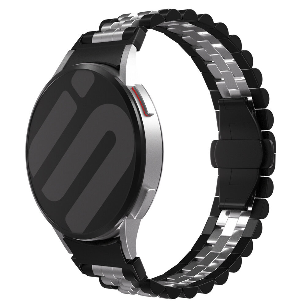 Strap-it® Strap-it Samsung Galaxy Watch 7 - 40mm Jubilee Stahlarmband (Schwarz/Silber)