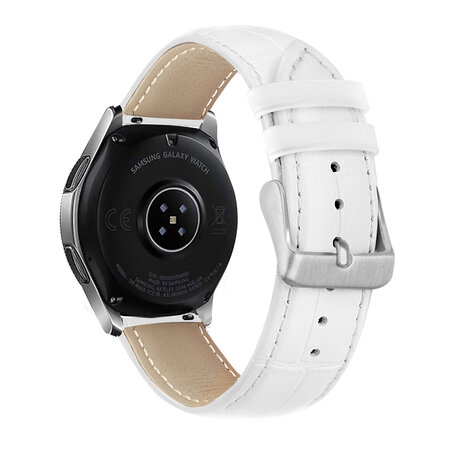 Strap-it® Strap-it Samsung Galaxy Watch 7 - 40mm Lederarmband Krokoprägung (Weiß)