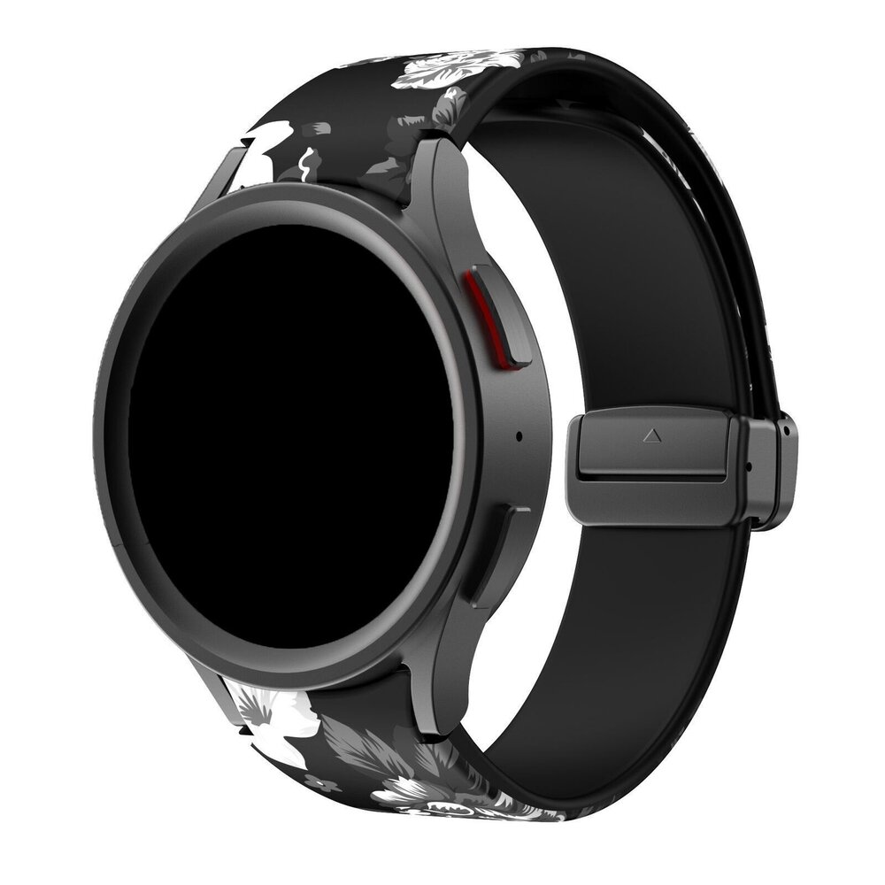 Strap-it® Strap-it Grey Flower Samsung Galaxy Watch 7 - 40mm magnetisches Armband