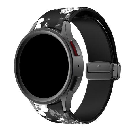 Strap-it® Strap-it Grey Flower Samsung Galaxy Watch 7 - 40mm magnetisches Armband