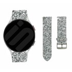 Strap-it® Strap-it Samsung Galaxy Watch 7 - 40mm Leder-Glitzerarmband (Silber)