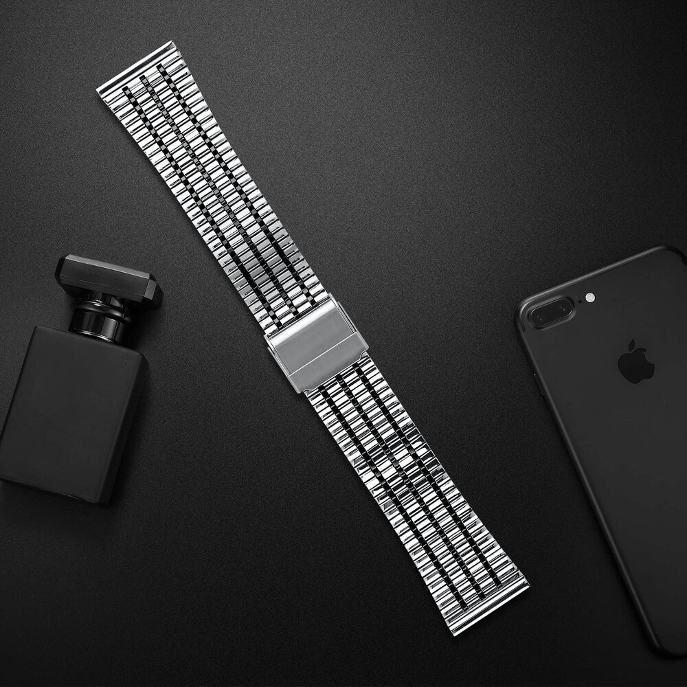 Strap-it® Strap-it Samsung Galaxy Watch 7 - 40mm Luxus-Stahlarmband (Silber/Schwarz) Strap-it® Strap-it Samsung Galaxy Watch 7 - 40mm Luxus-Stahlarmband (Silber/Schwarz)