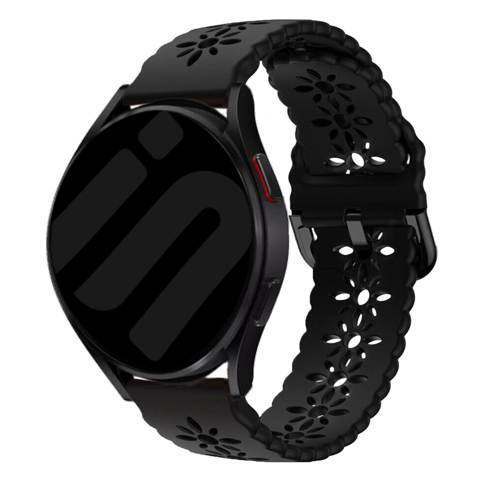 Strap-it® Strap-it Samsung Galaxy Watch 7 - 40mm Silikonarmband mit Muster (Schwarz)