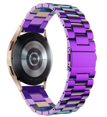 Strap-it® Strap-it Samsung Galaxy Watch 7 - 40mm Stahl-Gliederarmband (Regenbogen)