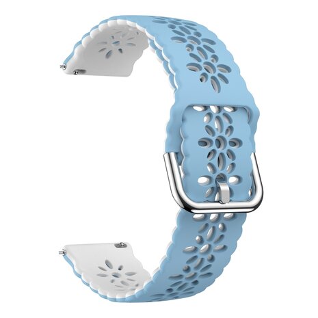 Strap-it® Strap-it Samsung Galaxy Watch 7 - 40mm Silikonarmband mit Muster (Hellblau/Weiß)