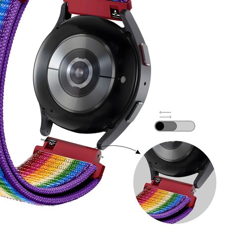 Bandz Bandz Samsung Galaxy Watch 7 - 40mm Nylon Looparmband (Regenbogen) Bandz Bandz Samsung Galaxy Watch 7 - 40mm Nylon Looparmband (Regenbogen)