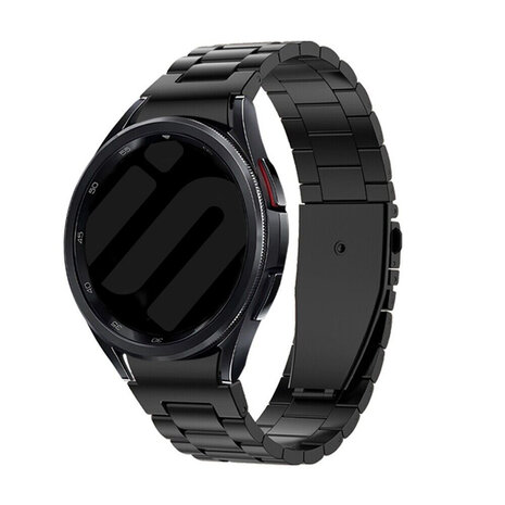Strap-it® Strap-it Samsung Galaxy Watch 7 - 40mm 'One push' Stahl-Gliederarmband (Schwarz)