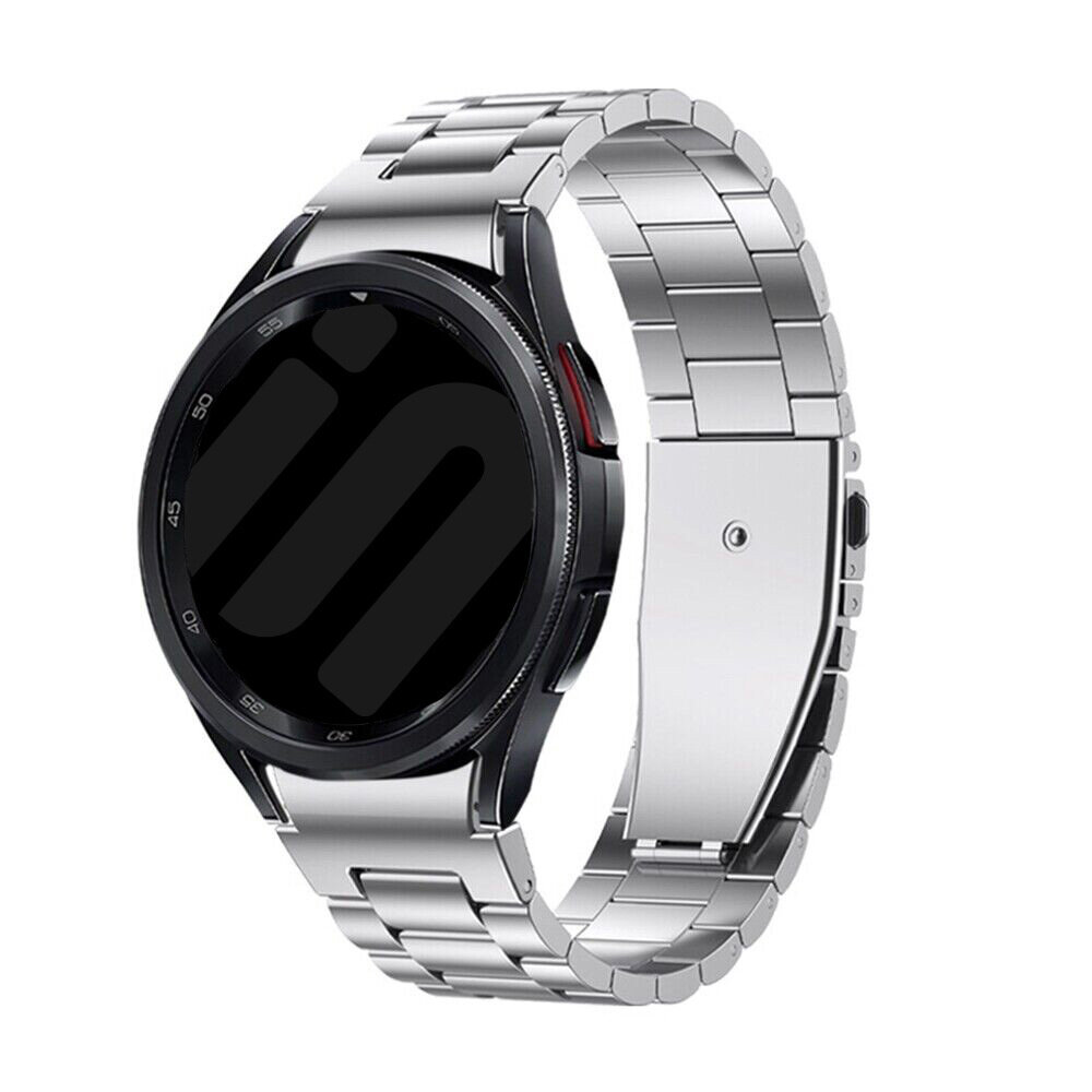 Strap-it® Strap-it Samsung Galaxy Watch 7 - 40mm 'One push' Stahl-Gliederarmband (Silber)