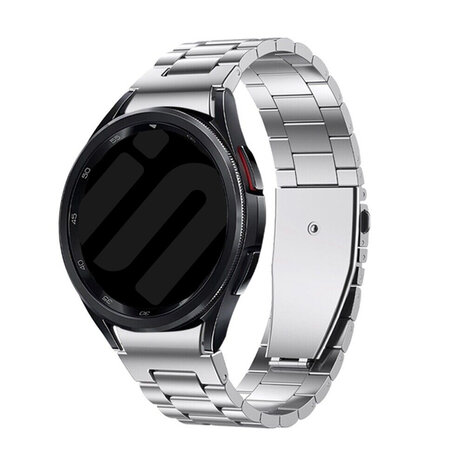 Strap-it® Strap-it Samsung Galaxy Watch 7 - 40mm 'One push' Stahl-Gliederarmband (Silber)