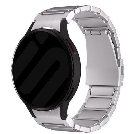 Strap-it® Strap-it Samsung Galaxy Watch 7 - 40mm 'One push' Luxus Titanarmband (Silber)