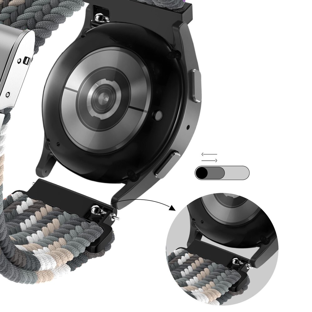 Bandz Bandz Samsung Galaxy Watch 7 - 40mm geflochtenes Nylonband (Schwarz Mischung) Bandz Bandz Samsung Galaxy Watch 7 - 40mm geflochtenes Nylonband (Schwarz Mischung)