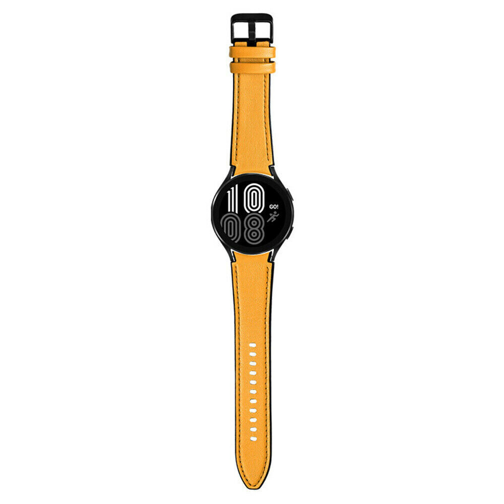 Strap-it® Strap-it Samsung Galaxy Watch 7 - 44mm hybrid Lederarmband (Gelb)