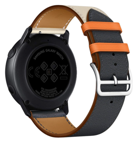 Strap-it® Strap-it Samsung Galaxy Watch 7 - 44mm Lederarmband (Weiß/Dunkelblau)