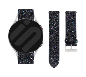 Strap-it® Samsung Galaxy Watch 7 - 44mm Leder-Glitzerarmband (Schwarz) Strap-it® Samsung Galaxy Watch 7 - 44mm Leder-Glitzerarmband (Schwarz)