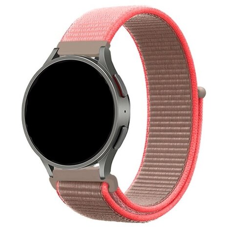 Strap-it® Strap-it Samsung Galaxy Watch 7 - 44mm Nylon Armband (Neon Pink)
