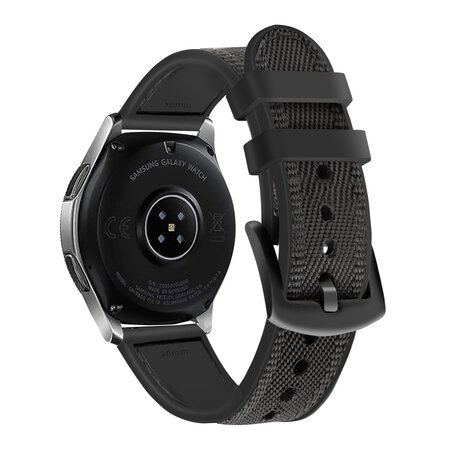 Strap-it® Strap-it Samsung Galaxy Watch 7 - 44mm Nylon-Hybridarmband (Schwarz)
