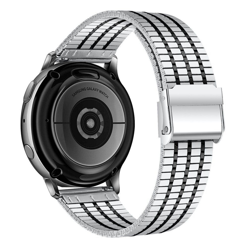 Strap-it® Strap-it Samsung Galaxy Watch 7 - 44mm Luxus-Stahlarmband (Silber/Schwarz)