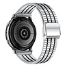 Strap-it® Strap-it Samsung Galaxy Watch 7 - 44mm Luxus-Stahlarmband (Silber/Schwarz)