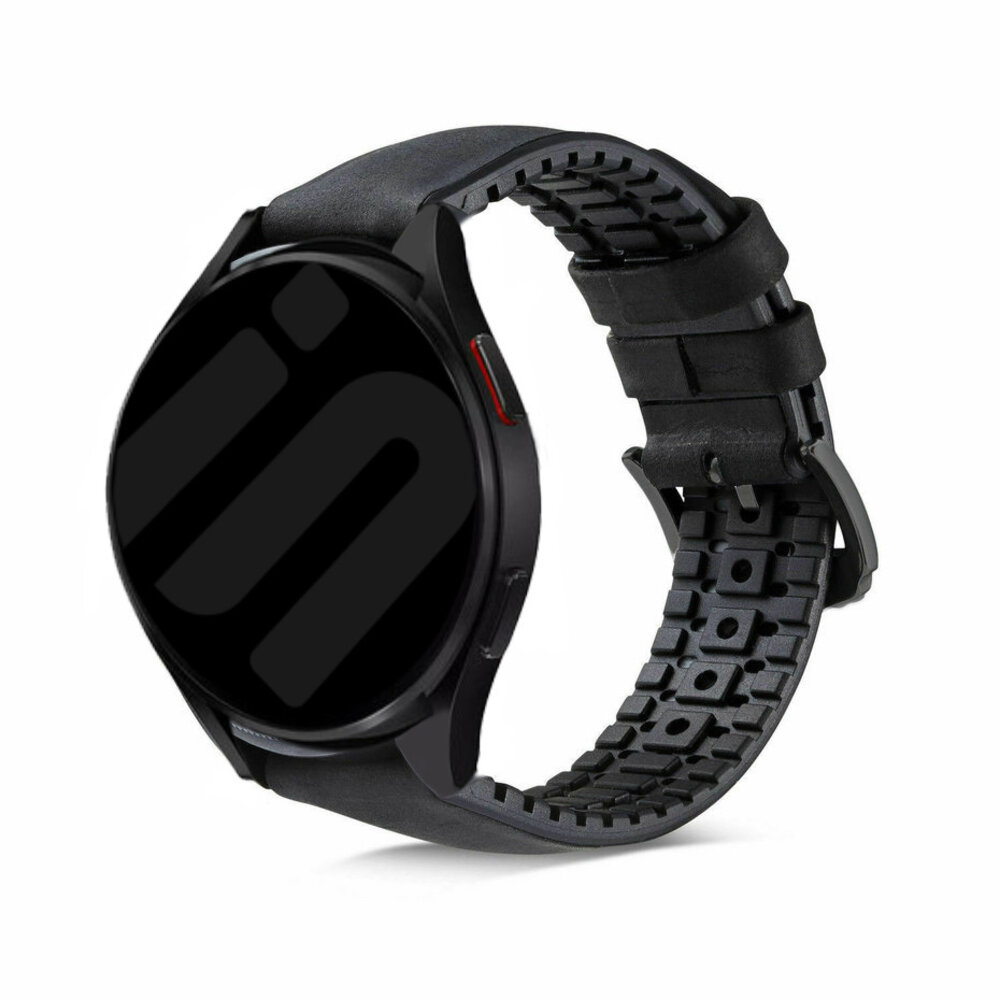Strap-it® Strap-it Samsung Galaxy Watch 7 - 44mm Silikon-/Lederarmband  (Schwarz) Strap-it® Strap-it Samsung Galaxy Watch 7 - 44mm Silikon-/Lederarmband  (Schwarz)