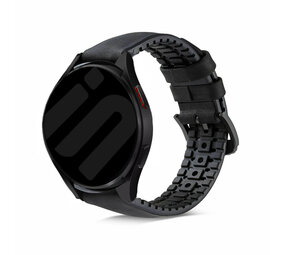 Strap-it® Samsung Galaxy Watch 7 - 44mm Silikon-/Lederarmband  (Schwarz) Strap-it® Samsung Galaxy Watch 7 - 44mm Silikon-/Lederarmband  (Schwarz)