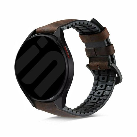 Strap-it® Strap-it Samsung Galaxy Watch 7 - 44mm mm Silikon-/Lederarmband (Braun)